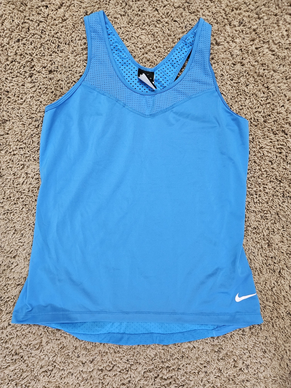 Nike Women's Bright Blue Performance Tank with Mesh Panels Lg